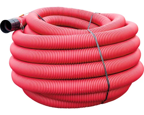 Труба D 160 для кабеля 450 N/m ELCOR, гофрированная, двухслойная (красная)