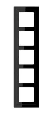 Рамка на 5 постов, серия LS DESIGN, чёрный глянцевый