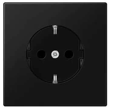 Розетка Schuko 16 A, матовый черный