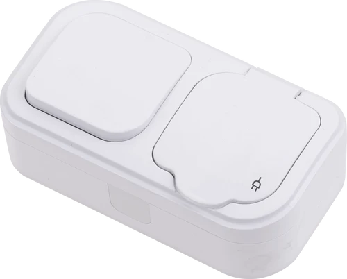 Intrerupator exterior+priza cu capac  (6buc/cut)