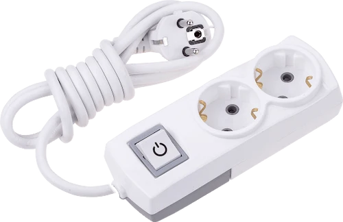 Удлинитель с 2 розетками SCHUKO + выключателем (3 м)