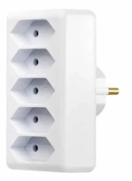 Stecher cu 5 prize 5x2P 16A , alb