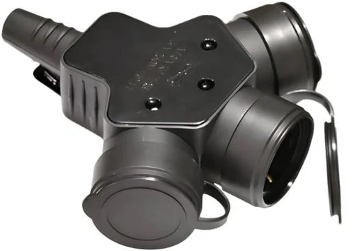 Priza tripla mobila 3x2P+E 16A IP44, negru