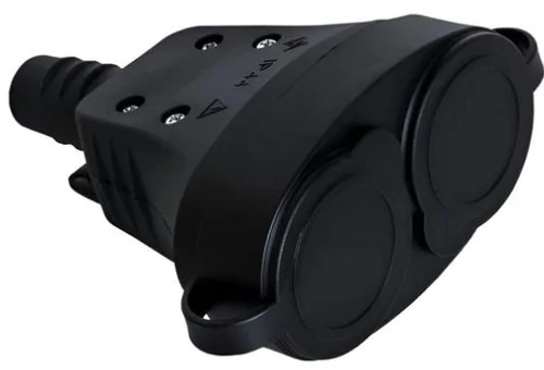 Priza cauciuc dubla 16A IP44, negru