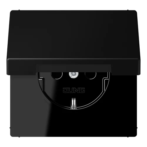 LS1520BFKLSWM Priza Schuko 16 А cu capac, negru mat