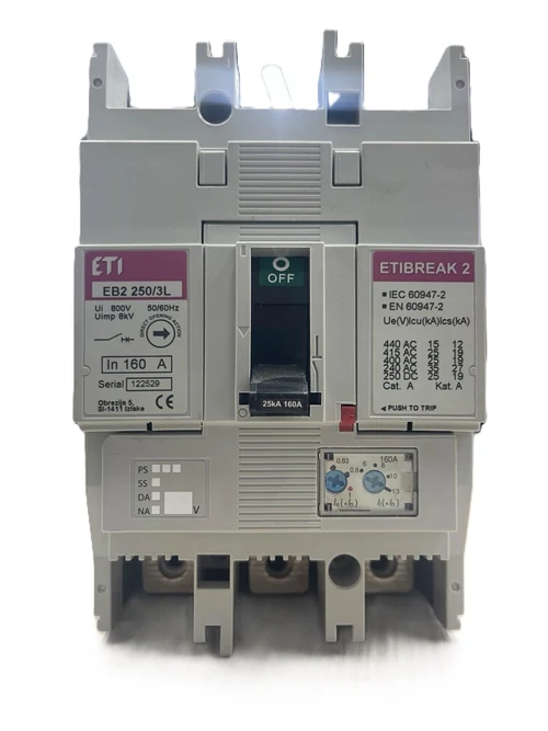 Автоматический выключатель ETI EB2 250/3L 160 A 3P 25 kA