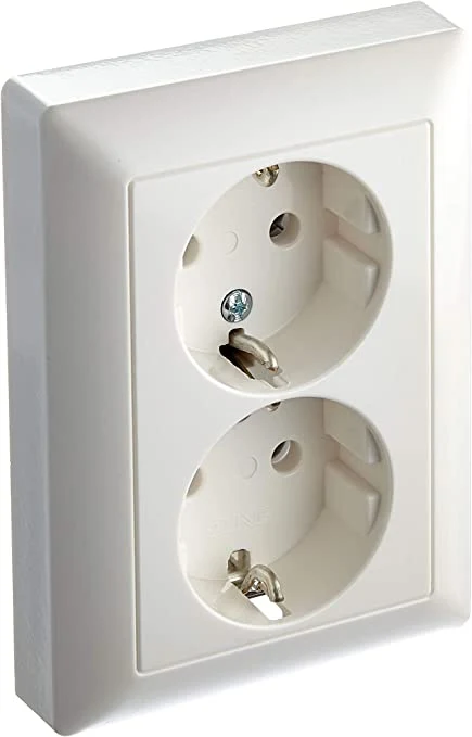 AS5020UWW Priza Schuko 16 А dubla, alb