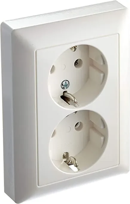 AS5020UWW Priza Schuko 16 А dubla, alb