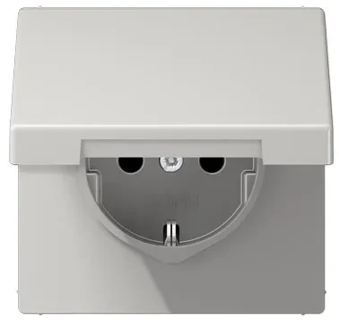 LS1520KLLG Розетка Schuko 16A с крышкой, светло-серый
