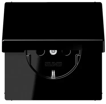 LS1520KLSW Розетка Schuko на 16 А с крышкой, черный