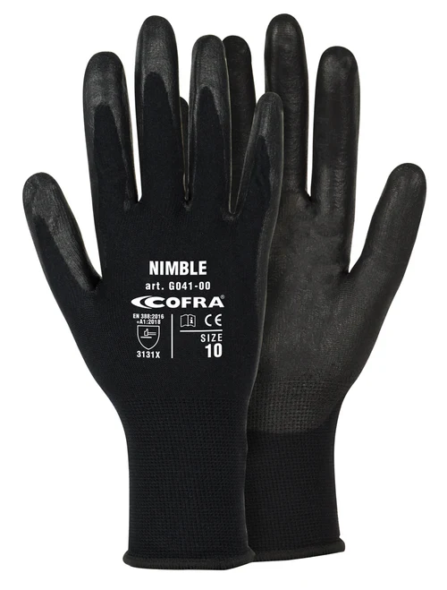 Manusi tricotate cu poliuretan NIMBLE DOZ (black/black)