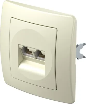 Розетка CAT5e KS двойная EKON, слоновая кость