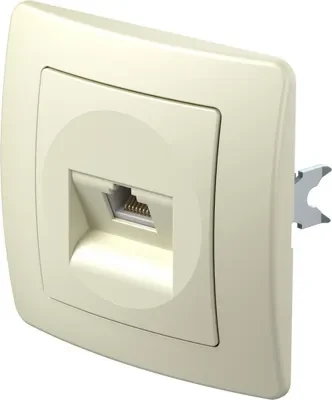 Розетка CAT5e KS RJ45 EKON, слоновая кость