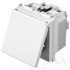 Priza 2M SCHUKO 2P+E 16A alb mat + capac transparent (VM11MT-U)