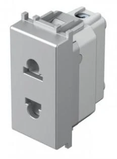 Розетка евро/американская + KS 2P 16A серебро (VM21ES-B)