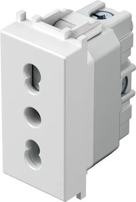 Розетка итальянская 1М 2P+E белый (VM30PW-B)