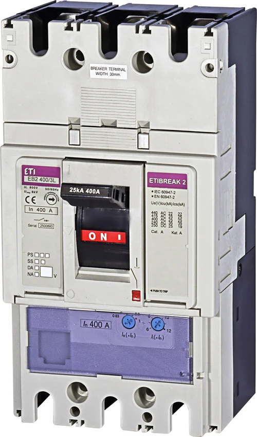 Автоматический выключатель ETI EB2 400/3L 400 A 3P 25 kA